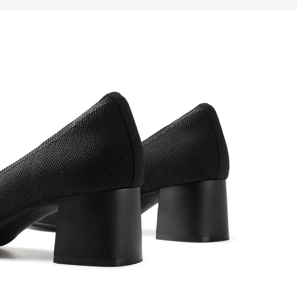 Stylish Block Heel Pumps - BLACK - 4